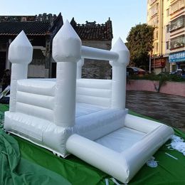 wholesale 3x2.5m (10x8.2ft) With blower Pastel kids inflatable white bounce house with ball pit baby bouncer moonwalks jumping bouncy castle soft play equipment