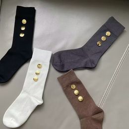 2024 Socks Women Sport Pop Middle Tube Colours Sock Miui Buckle Sport Cotton Wool Skater Breathable Calf Socks Cel