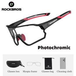 Eyewears ROCKBROS Photochromic Cycling Glasses Bicycle Outdoor Sports Sunglasses Discoloration MTB Road Bike Goggles Eyewear Anti Glare