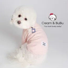 Dog Apparel CREAM&BIUBIU Pet Cat Clothes Spring And Summer T-shirt Bottoming Shirt Teddy Kawaiii