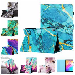 Leather Wallet Tablet Cases For Samsung Tab A9 Plus A8 X205 X200 A7 T500 T505 A10.1 T510 T515 Cute Fashion Print Marble Rock Stone Grain Card Slot Flip Cover Holder Pouch