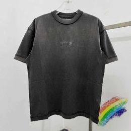 Men's T-Shirts Nice Washed Heavy Fabric T-shirt Men Women EmbroideryTie-dyed Top Tees T Shirt J240221