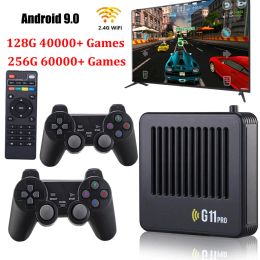 Consoles G11 Pro Game Box Video Game Console With 128G 40000 Retro Games Stick Wireless Gamepads S905 CPU Game Box 4K HD Wifi TV Box