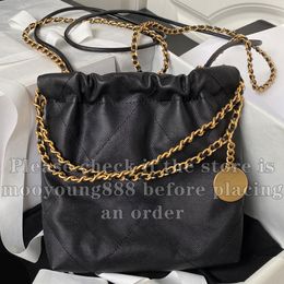 12A Upgrade Mirror Quality Designer Mini Shopping Bag 20cm Luxurys Handbags Womens Genuine Leather Caviar Quilted Tote Black Purse Shoulder Strap Chain Box Bag