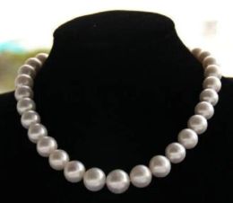 Necklaces free shipping noble jewelr 1011mm natural tahitian south sea white pearl necklace 45cm 14k