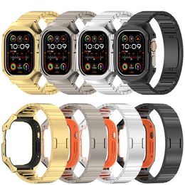 For Apple Watch Ultra 2/Ultra 49mm AP Mod Kit Stainless Steel Bezel Armour Protective Case Band Strap Cover