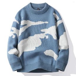 Men's Sweaters Clouds Men Autumn Vintage Graphic Knitted Fashion Streetwear Long Sleeve Crewneck Pullovers Clothing