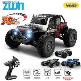 Electric/RC Car ZWN 1 16 70KM/H Or 50KM/H 4WD RC Car With LED Remote Control Cars High Speed Drift Monster Truck for Kids vs Wltoys 144001 Toys