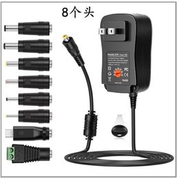 30W US/UK/AU/EU Universal Power Adapter 3V 4.5V 5V 6V 7.5V 9V 12V AC DC Charger Converter + 5V 2.1A USB Port With 6 8 9 PCS jack