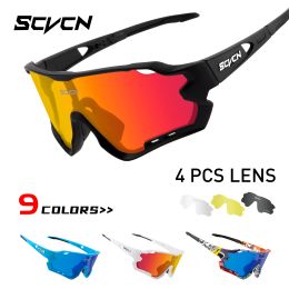 Eyewears SCVCN Polarized Cycling Glasses Bike Bicycle Glasses Men Women Outdoor Sports Sunglasses MTB Road Runing Protection Goggles