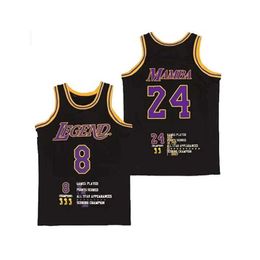 Men's T-Shirts BG Basketball Jerseys LEGEND 24 MAMBA Jersey Digital printing High-Quality Outdoor Sports Five Champions Yellow Black 2023 New J240221