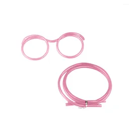 Disposable Cups Straws Modelling Glasses Kids Eyeglasses DIY Party Bar Supplies Tube Tool Child
