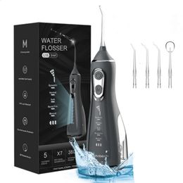 Oral Irrigator USB Rechargeable Water Flosser Portable Dental Water Jet 300ML Water Tank Waterproof Teeth Cleaner For Oral Care 240219