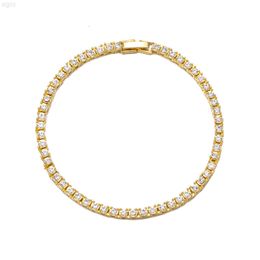 De Hiphop Fashion Trendy Jewellery Iced Out Gold Plated Zinc Alloy Bling Tennis Chain Crystal Necklace Bracelet Bangles