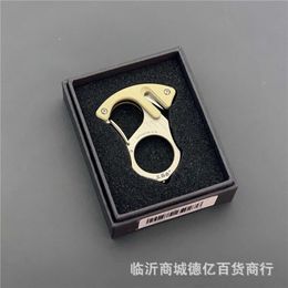 Sk0 Alloy Sanjianmu Titanium Car Keychain Finger Tiger Self-Defense Tungsten Steel Outdoor Window Breaking Hammer Rescue Cutting Rope 669902