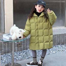 Down Coat Girls Winter Jacket 2024 Kids Loose Padded Coats Baby Girl Thick Warm Hooded Long Outerwear Casual Children Clothing