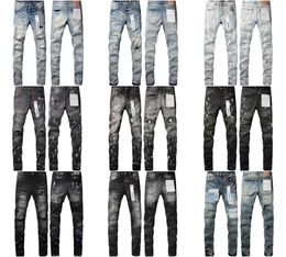 Herren Designerjeans Lila Jeans Designer Stacked Lange Hosen Ksubi Ripped High Street Brand Patch Hole Denim Straight Fashion Streetwear