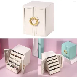 Jewellery Pouches Box 5 Pull-out Drawers Necklace Ring Earring Storage Gift Organiser For Women Girls