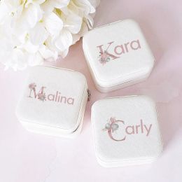 Display Personalised Girls Jewellery Case Custom Jewellery Box Wedding Gift Bridesmaid Maid of Honour Portable Travel Case with Initials