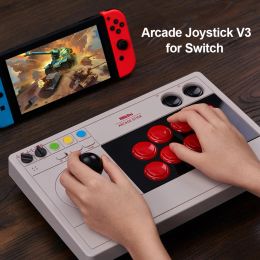 Joysticks Rocker Game Controller 8BitDo V3 Arcade Controller 3 Mode Bluetooth 2.4GHz Wireless USB Wired Fight Stick for Nintendo Switch PC