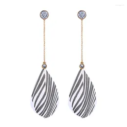 Dangle Earrings Trendy Black & White Tassel Feather For Women Romantic Long Drop Korean Fashion Jewellery Accessories