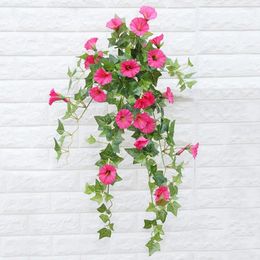 Decorative Flowers Artificial Flower Vine 1 Bunch Simulation Hanging Plastic Rattan Wall