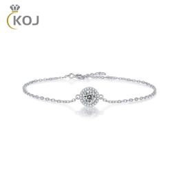 Bangles KOJ 925 Sterling Silver Moissanite Bracelet 5.0mm 0.5CT Diamond Gemstone Bracelets For Women wedding gifts for guests