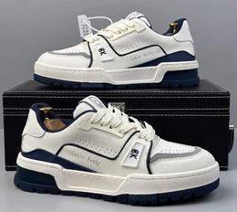 Casual Designer Party Walking Fashion White Men Comfort Shoes Lace up Breathable Sport Thick Bottom Leisure Driving Shoe