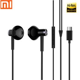 Parts Original Xiaomi Dual Units Half Inear Earphone Typec Version with Mic Wire Control Dual Driver for Android Smartphones