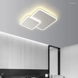 Chandeliers Square Minimal Art Modern LED Ceiling Aisle Corridor Bedroom Living Room Iron Body White