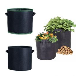 Planters Pots 1-30 Gallon Grow Bags Heavy Duty Thickened Nonwoven Fabric With Handles Drop Delivery Home Garden Patio Lawn Supplies Dhnuj