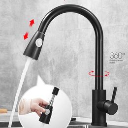 Bathroom Sink Faucets Kitchen Faucet Deck Mounted Mixer Tap Stream Sprayer Nozzle Cold Pull-out Convenient