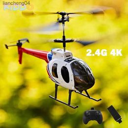 Electric/RC Aircraft RC Helicopter Military 4CH LED Lights 4K Camera Altitude Hold Remote Control Helicopter For Adults Birthday Children Gifts Toys