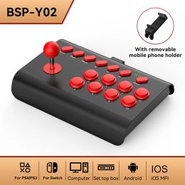 Joysticks for PS4/PS3/Xbox One/Switch Wired Gaming Joystick with Stretchable Bracket Games Console 3mode Connection Macro/TURBO Function