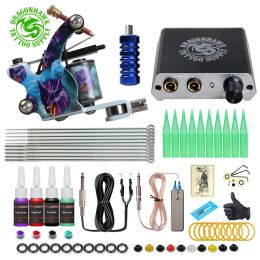 Suits Free Ship Cheap Beginner Tattoo Kit with Hot Sales Usa Brand Ink One Hine Complete Power Supply Dragonhawk Art Pigment