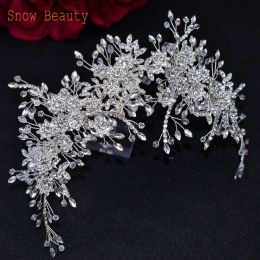 Jewelry DZ096 Luxury Bridal Crown Flower Headdress Fashion Rhinestone Wedding Crowns and Tiaras Crystal Bridesmaid Hair Pieces Headwear