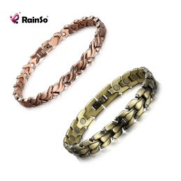 Bracelets RainSo Fashion Red Copper Magnetic Bio Energy Bracelets&Bangles For Women Healing Magnet Bracelet Female Jewellery