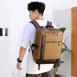 Backpack Est Style Cool Boy Soft Laptop Student Sports Men Bags Female PU Leather Backpacks Travel Fashionable