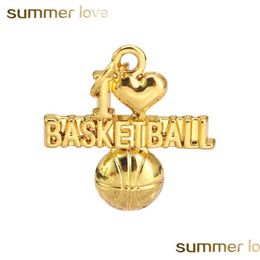 Charms New Fashion Unique I Love Basketball Pendants For Necklace Bracelets Special Sliver Gold Sports Jewellery Charm Diy Making Drop D Dh7Ie