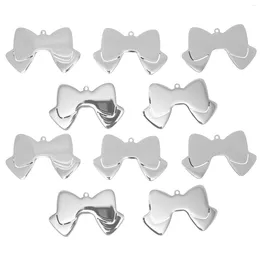 Dog Collars 10pcs Stainless Steel DIY Pet ID Tags Identity Name Bow Shaped Tag