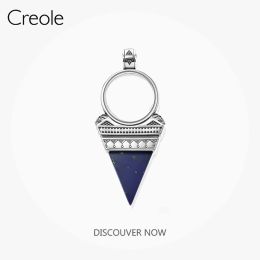 Pendants Pendant Triangle Blue Lazuli Amulet 925 Sterling Silver 2021 Brand New Vintage Jewellery Accessories Mysticism Gift For Women Men