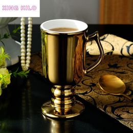 XING KILO Irish Golden Coffee Cup Nordic Golden Ceramic Cup Royal Court Gold Cup Christmas gift holiday gift T191024245q