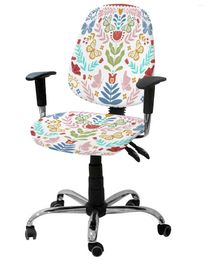 Chair Covers Mexico Butterfly Flower Leaf Dot Elastic Armchair Computer Cover Removable Office Slipcover Split Seat