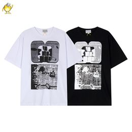 Oversized Top Tees Men Woman Summer Cotton T-shirt Simple Round Neck Short Sleeve Black White