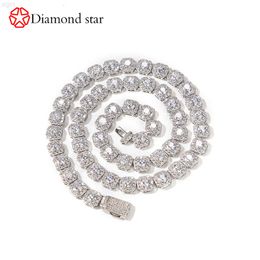 9mm Vvs Vs Moissanite Chain Necklace Gra Grc Certified 925 Silver Lab Diamond Cuban Link Chain 14k 18k Moissanite Tennis Chain