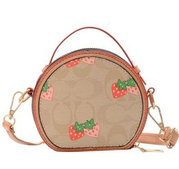 Leather Desinger Kids Flower Print Chain Handbags Eming Circar Bucket Bags Pu Messenger Coin Purse Single Shoder Bag