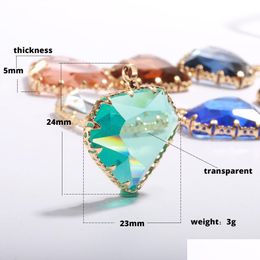 Charms New Arrival Mix Colours Diy Heart Crystal Faceted Dangles Charms For Necklace Bracelet Transparent Glass Pendants Jewe Dhgarden Dh5Xt