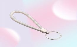 PU Leather Braided Woven Rope Keychain DIY Bag Pendant Key Chain Holder Key Car Trinket Keyring For Men Women Gift Jewelry8446788