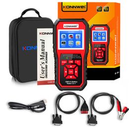 Konnwei KW870 6V 12V bil Motorcykelbatteritestare OBD2 Diagnostics Tool Scanner 2 In1 Cranking Charging Test Tools for the Car