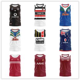 Retro New Zealand Warriors Roosters Reds QLD Maroons Gold Coast Seagulls Rugby Sleeveless Shirt Men Sport Training Vest Sportwear Outdoor Sweatshirts T-shirts